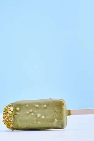 Pistachio ice cream on stick